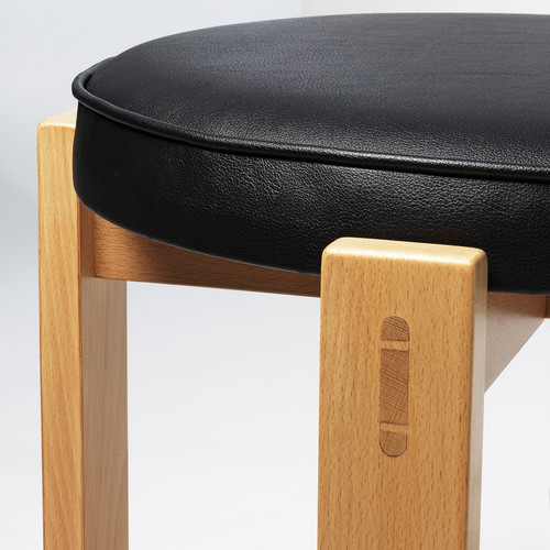 HOLMSJÖ Stool, beech/Jonsbyn black