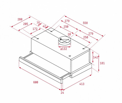 Teka Pull-out Hood 60cm TL 6310, inox