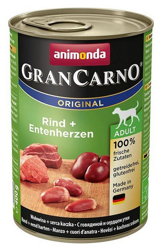 Animonda GranCarno Adult Beef & Duck Hearts Dog Wet Food 400g