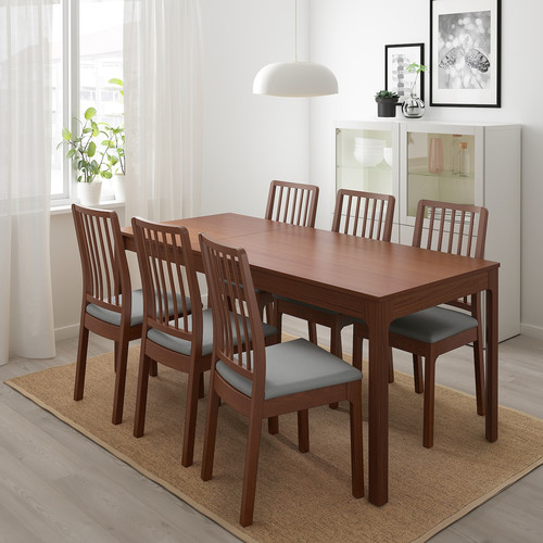 EKEDALEN Extendable table, brown, 120/180x80 cm