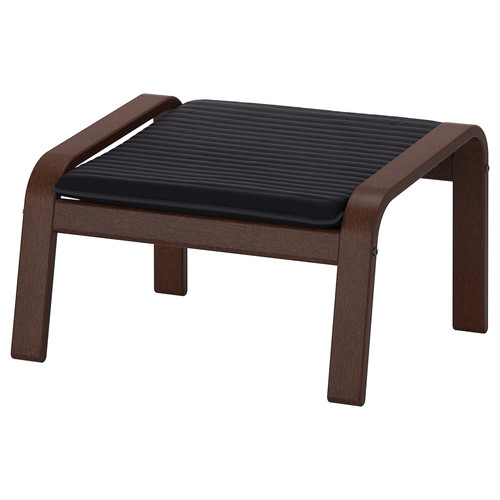 POÄNG Footstool, brown, Knisa black