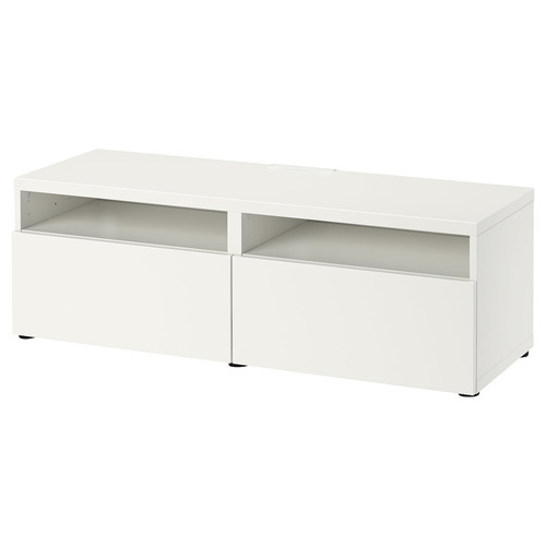 BESTÅ TV bench with drawers, white/Lappviken white, 120x42x39 cm