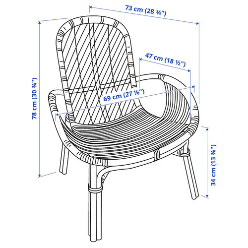 BROBOCK Armchair, rattan