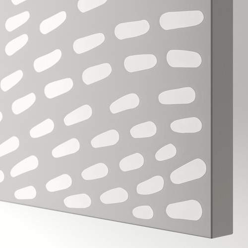 MISTUDDEN Door with hinges, grey/patterned, 50x229 cm