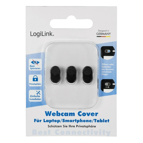 LogiLink Webcam Cover for Laptops, Smartphones, Tablets