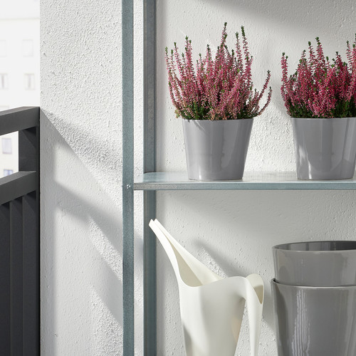 SKOGSVINBÄR Plant pot, in/outdoor grey, 12 cm