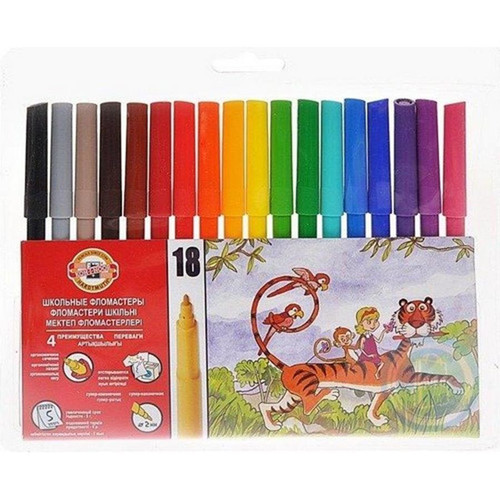 Koh-i-Noor Fibre Pens 18 Colours