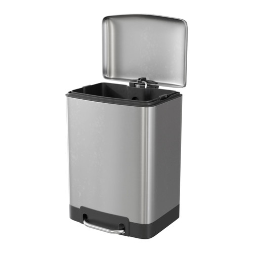 GoodHome Waste Bin Elland 5 l, brushed steel