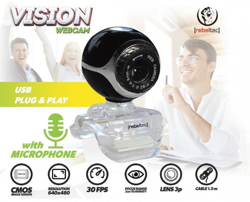 Rebeltec Webcam CMOS Sensor Type Vision 640x480