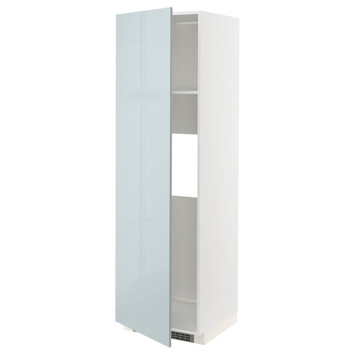 METOD High cab f fridge or freezer w door, white/Kallarp light grey-blue, 60x60x200 cm