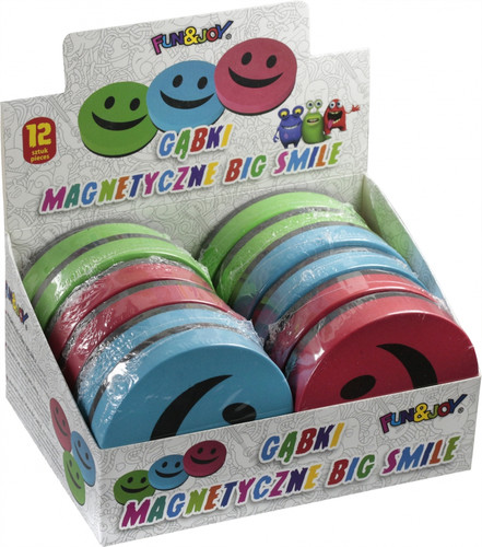 Magnetic Whiteboard Eraser Big Smile, 1pc, random colours