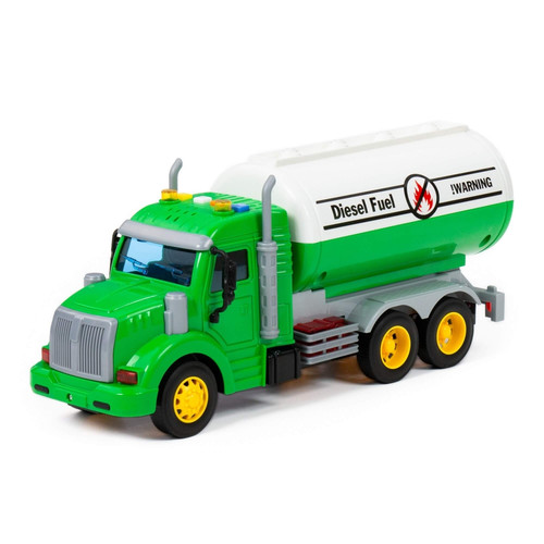 Tanker Truck with Light & Sound 34x12x19, green, 3+