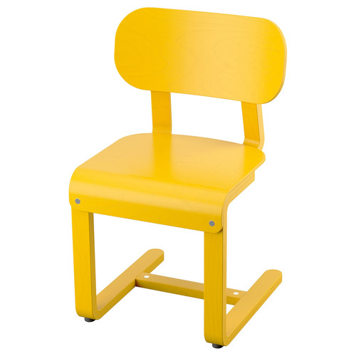 LYCKAN Chair, yellow/birch veneer