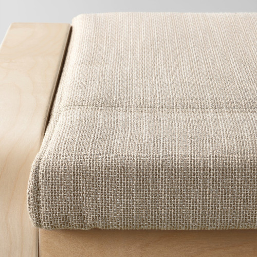 POÄNG Footstool, birch veneer, Hillared beige