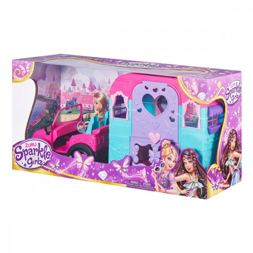 ZURU Sparkle Girlz Doll with Jeep & Camper 3+