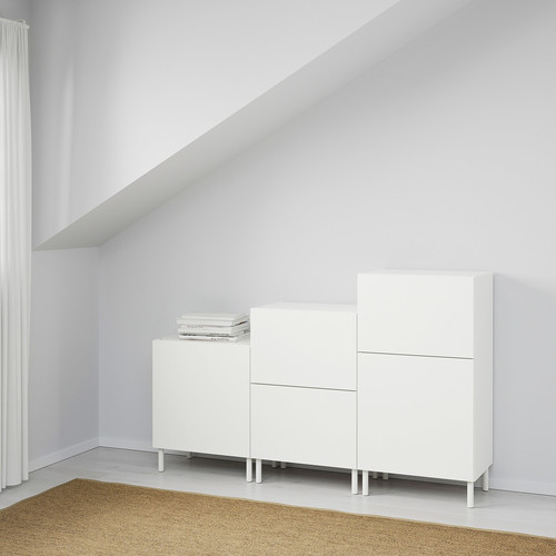 PLATSA Cabinet, white/Fonnes white, 180x42x113 cm