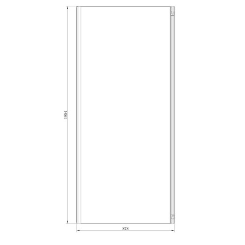 GoodHome Shower Screen Ledava 90 cm, matt black/transparent