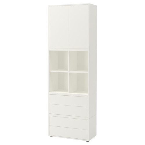 EKET Cabinet combination with feet, white, 70x35x212 cm