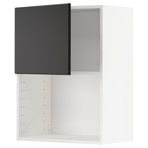 METOD Wall cabinet for microwave oven, white/Kungsbacka anthracite, 60x80 cm