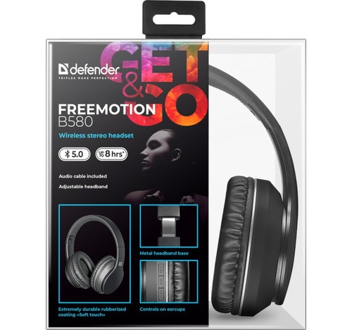 Defender Headphones Freemotion B580, black