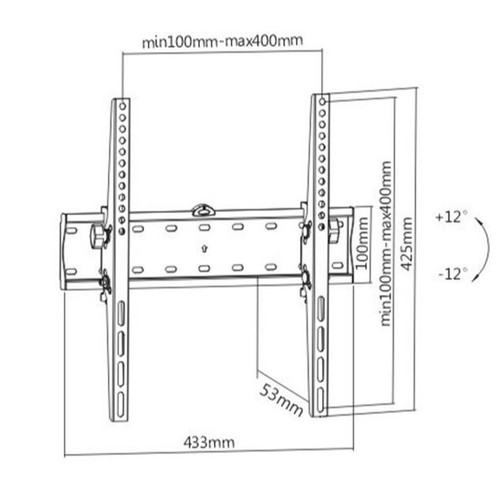 Gembird TV Wall Mount, tilt, 32-55" 40kg