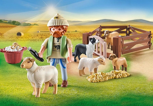 Playmobil Young Shepherd with flock of sheep 4+