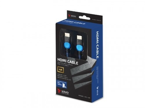 Savio HDMI Cable Ultra HD 4K GCL-05 v2.0 3m, braid blue