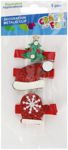 Craft Christmas Decoration Metalic Clip 3pcs