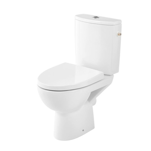 GoodHome WC Compact Toilet Jabi 3/5 l, Rimless, Horizontal, Soft-Close Seat