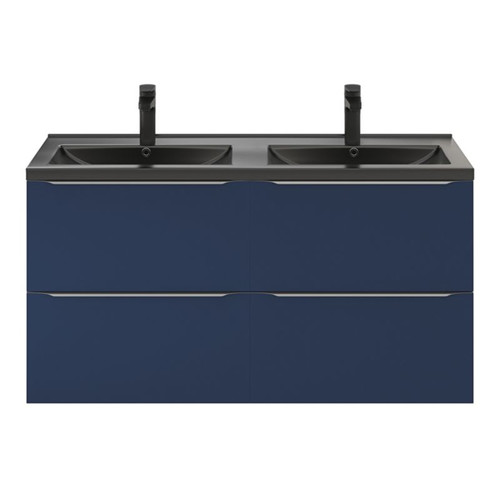 Goodhome Wall-mounted Basin Cabinet Imandra 120cm, matt dark blue