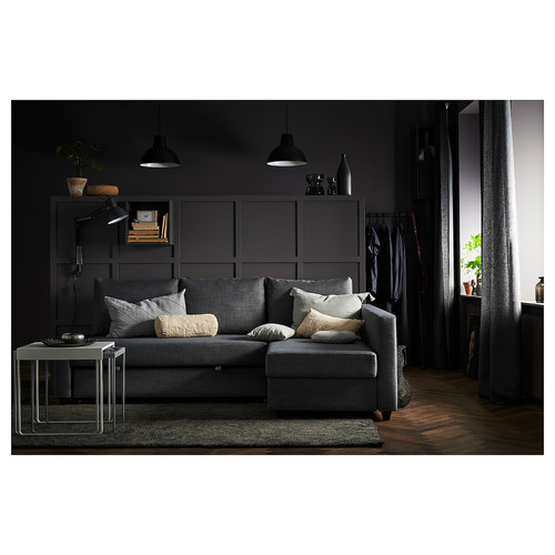 FRIHETEN Corner sofa-bed with storage, Skiftebo dark grey