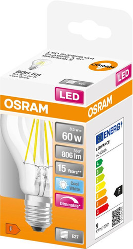 LED Bulb Filament A60 E27 806lm 4000K