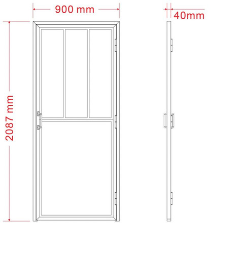 GoodHome Industrial Internal Door 80, right, black