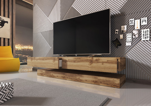 Wall-mounted TV Cabinet Fly 140, wotan oak