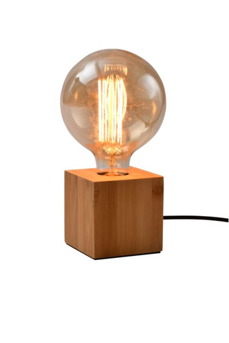 GoodHome Table Lamp Qausuit Bamb E27, square