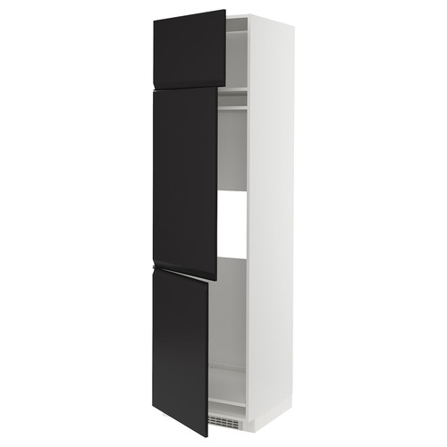 METOD High cab f fridge/freezer w 3 doors, white/Upplöv matt anthracite, 60x60x220 cm