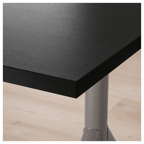 IDÅSEN Desk, black, dark grey, 160x80 cm