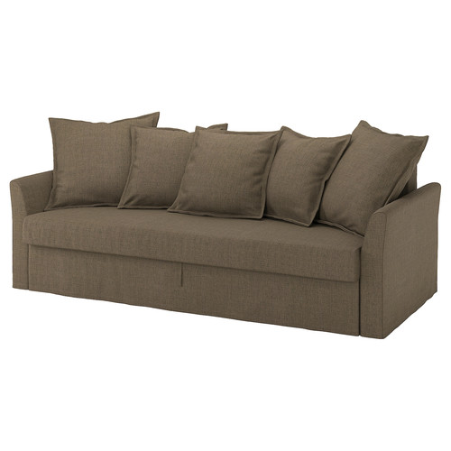 HOLMSUND 3-seat sofa bed, Kilanda grey-brown