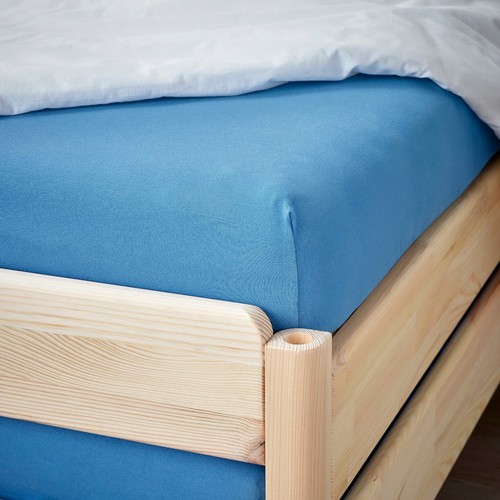 VÅRVIAL Fitted sheet for day-bed, blue, 80x200 cm