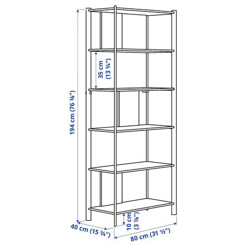 JÄTTESTA TV storage combination, white/light bamboo, 320x40x194 cm