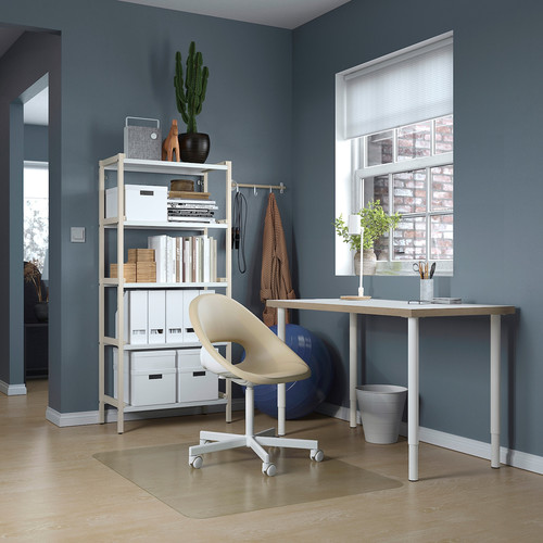 LAGKAPTEN / OLOV Desk, white anthracite/white, 120x60 cm