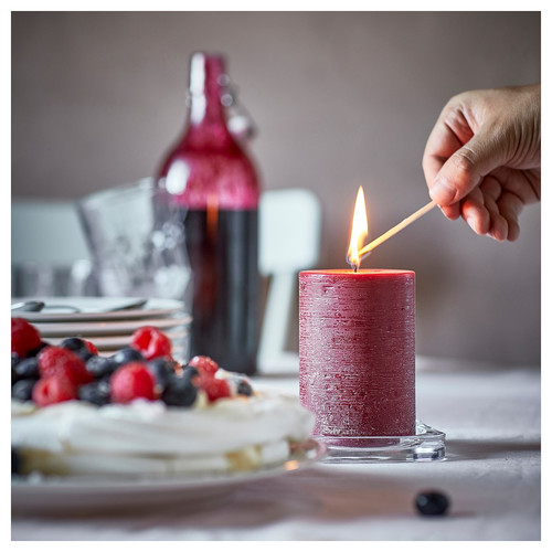 STÖRTSKÖN Scented pillar candle, Berries/red, 30 hr
