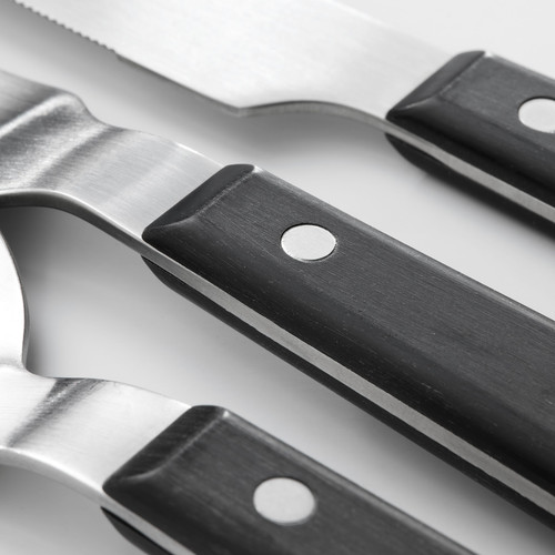 LIVNÄRA 24-piece cutlery set, black