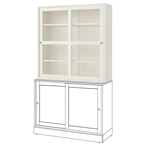 HAVSTA Glass-door cabinet, white, 121x123x35 cm