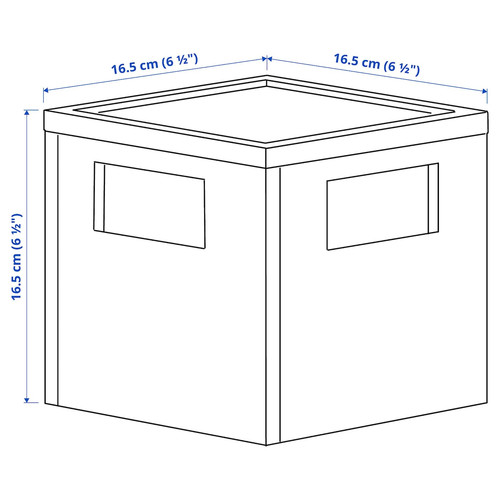 PANSARTAX Storage box with lid, transparent grey-blue, 16.5x16.5x16.5 cm