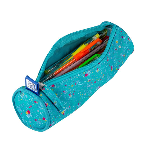 Pencil Case Oxford Floral, turquoise