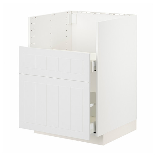 METOD / MAXIMERA Bc f BREDSJÖN sink/2 fronts/2 drws, white/Stensund white, 60x60 cm