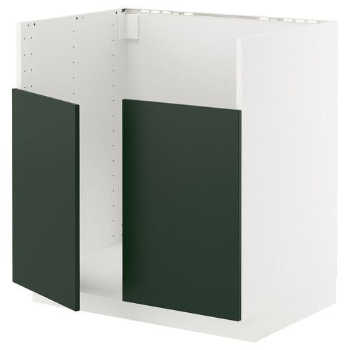 METOD Base cab f TALLSJÖN sink, white/Havstorp deep green, 80x60 cm