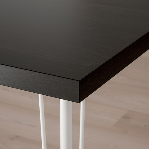 LAGKAPTEN / KRILLE Desk, black-brown/white, 120x60 cm