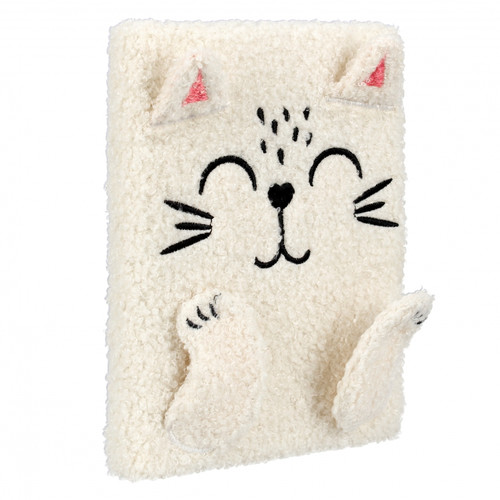 Plush Notebook White Cat